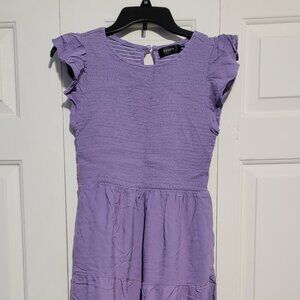 Zesica Summer Casual Flutter Short Sleeve Midi Dress, Violet, Medium